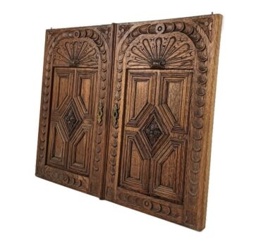 pair Antique Door Panels carved wood ornate stunning architectural reclaimed salvaged wow