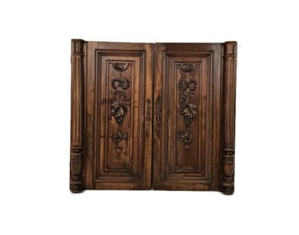 pair Door panels antique pillars carved wood antique reclaimed architectural salvaged 