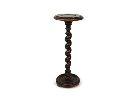 Vintage Barley twist twisted hand carved wooden Pedestal plant stand side table barn style