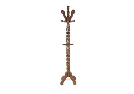 Standing Hall Tree Open Barley Twist Coat Hallway Rack Wood Vintage Barn Farmhouse WOW