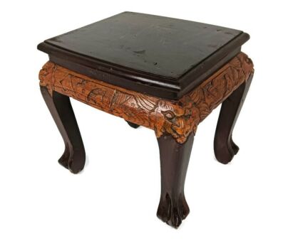 Hand Carved Wooden Chinese   Hall Console Table Pedestal Bonsai Stand Low Dragon legs