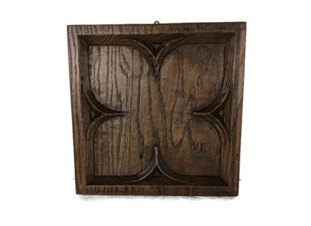 Lovely antique gothic wall hanging hand carved wood reclaimed architectural