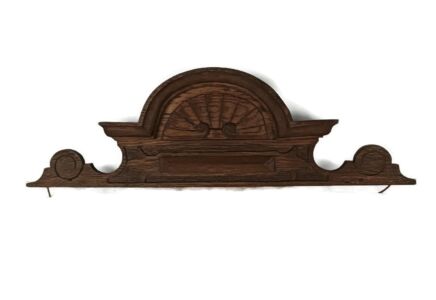 Beautiful small antique Pediment Over door carved wood architectural reclaimed salvaged