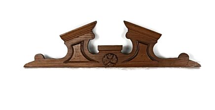 small antique Pediment Over door carved wood architectural reclaimed salvaged