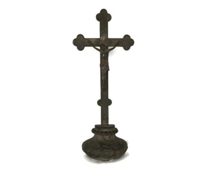 antique standing crucifix cross Spelter table crucifix Jesus Christ Crucifixion christianity