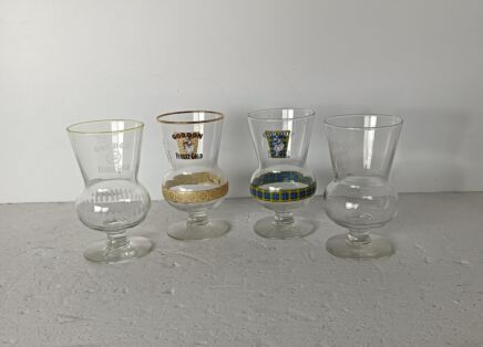 set of  4 Gordon Highland scotch beer glasses different glasses collector 33 cl