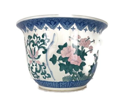 Chinese Planter Indoor porcelain hand painted flower pattern vintage 