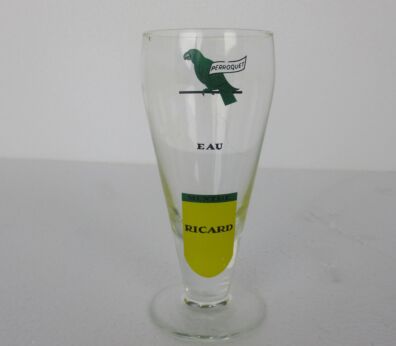 Extremely Rare Ricard Parrot Perroquet Glass Menthe French Apero Glass 