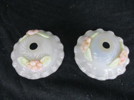 2 Venetian Murano Chandelier Part Flowers Art Glass Reclaimed Bobèches Italian