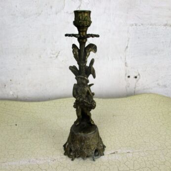 Vintage Embossed Brass Ornate Romantic Candle Holder Farmer ear of Wheat