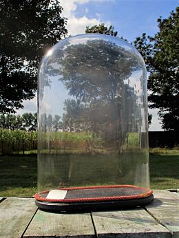 Vintage Hand Blown Oval Display Glass Dome Globe Mantel Clock Steampunk 18.10"