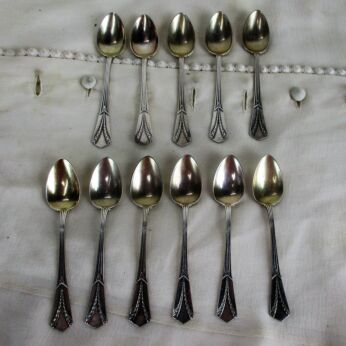 WMF Jugendstil Art Nouveau Albert Mayer Empire 11 coffee Spoons Cutlery 1905