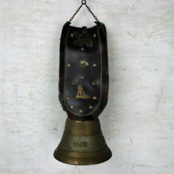 Large Brass Ornate Table Bell Brass Clapper Buckle Souvenir Liechtenstein Melpa