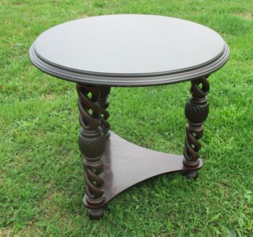 Antique Carved wood Oak Open Barley Twist Side Coffee Small Table