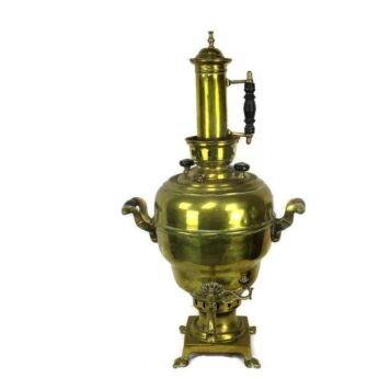 antique Large Samovar Brothers Freres Hazaz Morocco Brass Marked