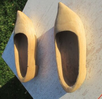 Vintage Hand Made Wooden Shoes Clogs Dutch Folklore Child