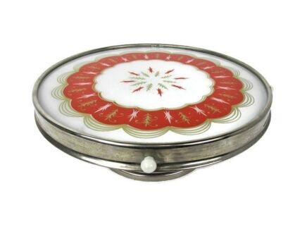 Vintage Rotating Cake stand Plate Lazy Susan Turntable Funky Pedestal