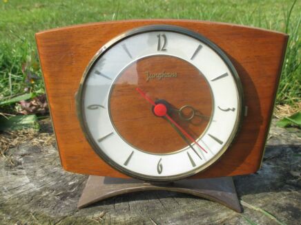 Vintage Mid Century Junghans Table Clock Working Condition German Battery