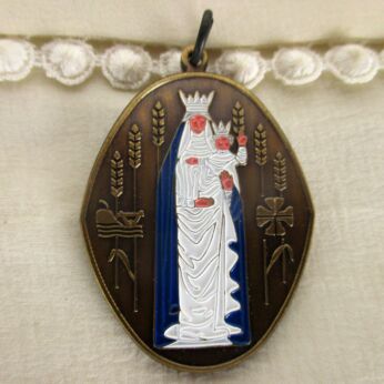 Medallion Virgin Mary Our Lady Madonna Infant Child Catholic