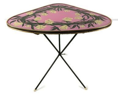 Side Occasional coffee tea table Expo 58 flower pattern pop art style wine table 