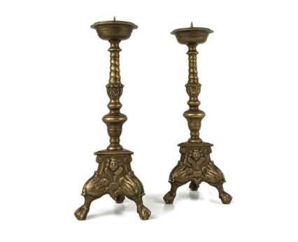 Candle Stick Candle Holders Brass Angel Faces Putti Eagle Legs antique couple beautiful