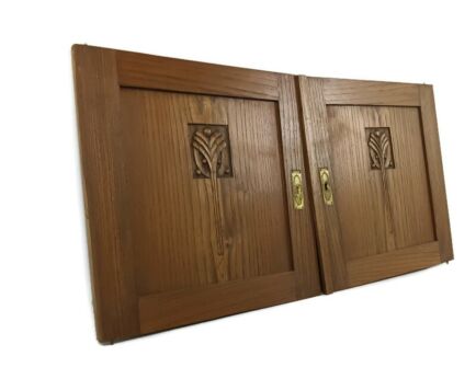 Antique  art deco door panels couple  hand carved architectural salvaged reclaimed small