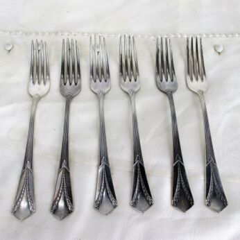 WMF Jugendstil Art Nouveau Albert Mayer Empire 6 forks Cutlery 1905