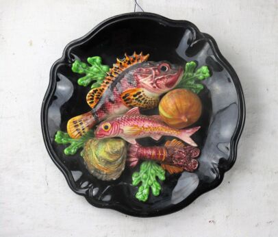 Ceramic Charger Plate Wall Hanging Seafood Dish 3D Restaurant decoration 11.02"