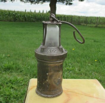 Antique authentic Miner Davy Safety Lamp Iron KGO