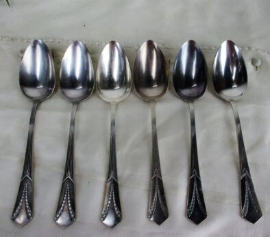 WMF Jugendstil Art Nouveau Albert Mayer Empire 8 Spoons Cutlery 1905 Silverplate