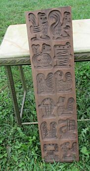 Antique Authentic Ginger cookie Biscuit Speculass hand Carved Wooden Board Mould