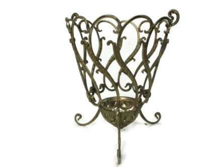 Brass Ornate Standing Basket Fire Wood Basket Umbrella Stand