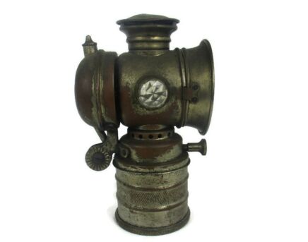 Lamp Faux Brass Bicycle Carbide Torch Light Acetylene Antique Collector Vitaphare Marked