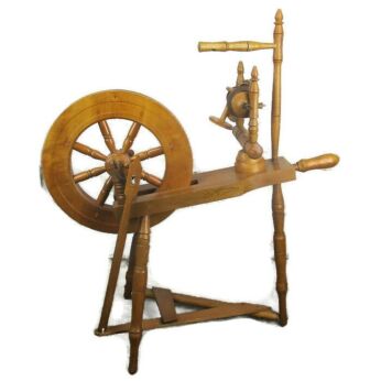 Vintage Wooden Spinning Wheel Decorative Spindle Working