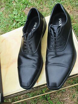 Prada Black Formal Men's shoes Size 9/UK10F/US10.5D/EU44 Calfs Leather Pre Owned