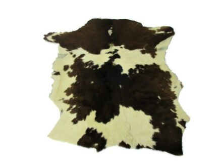 Cow Hide Brown White Calf Rug Farmhouse Country Barn Leather