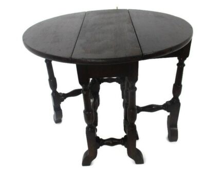 Antique Wooden Oval Drop Leaf Gate Table Foldable Gorgeous Victorian Style Barn Country