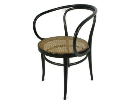 Thonet Style Loung Arm Chair Bistro Ice Cream Parlor Cane Rush Seating Plywood Wood