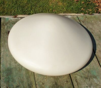 Vintage Large UFO Flying Saucer Shade Fixture Lamp White Glass Stunning