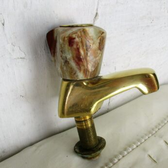 Brass Marble Faucet Tap Architectural Luxuruous Barn Sink Reclaimed WOW HTF