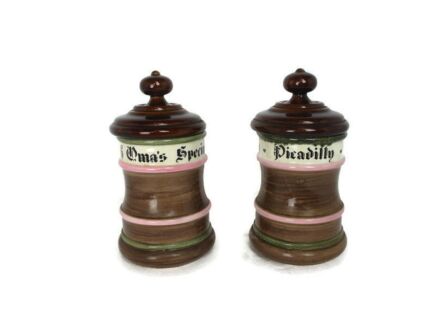 Large Kitchen Spice Jars Containers Ceramic hazienda Pot Picadilly Germany Zell Handpainted Vintage