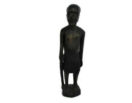 Large Hand Carved Wooden Statue Figurine African Tribal Man 41.73"