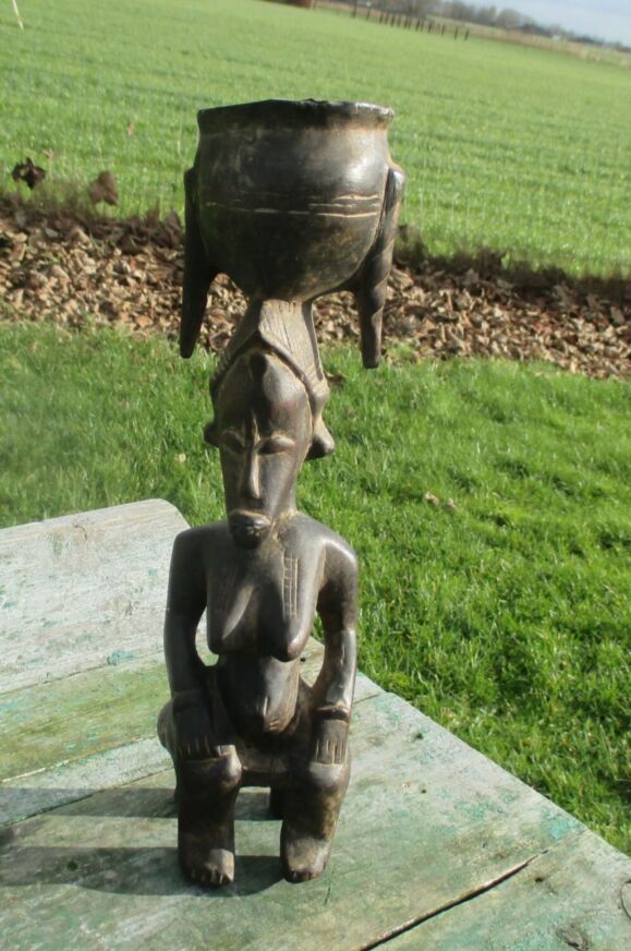 Vintage retailer Tribal African Fertility Carving, Hand Carved Wood Sculpture