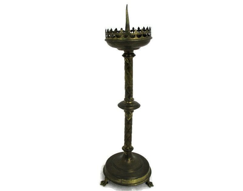 Gothic Candlestick in cast bronze