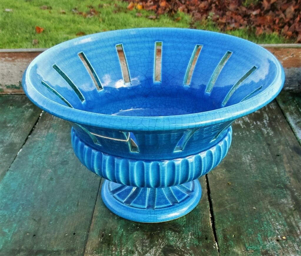 Blue Planter Jardiniere Flower Pot Ceramic Bitossi Style Italian Italy ...