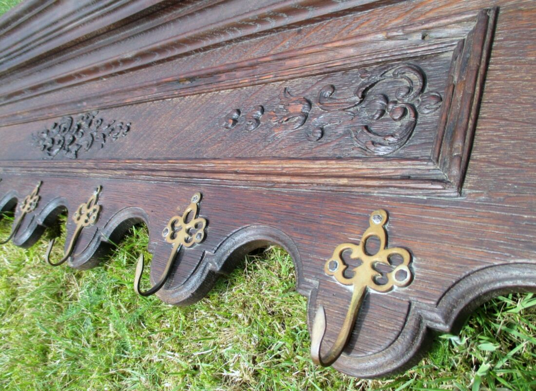 Three Vintage French Coat Hangers, Wooden Coat Hangers 