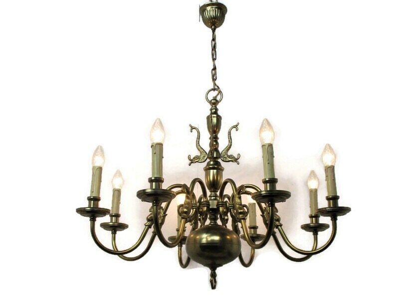 Flemish Dutch Chandelier 8 Arm Lights Barn Country Farmhouse Style