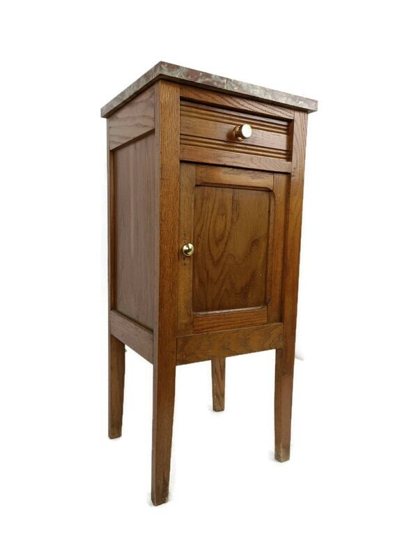 Antique French marble top nightstand.