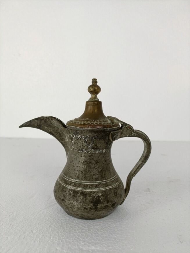 Antique Ornate Metal Teapot / Decorative Lid and Handle / Engraved /  Serveware / Pitcher / Vase / Home Decor / Display / Storage 