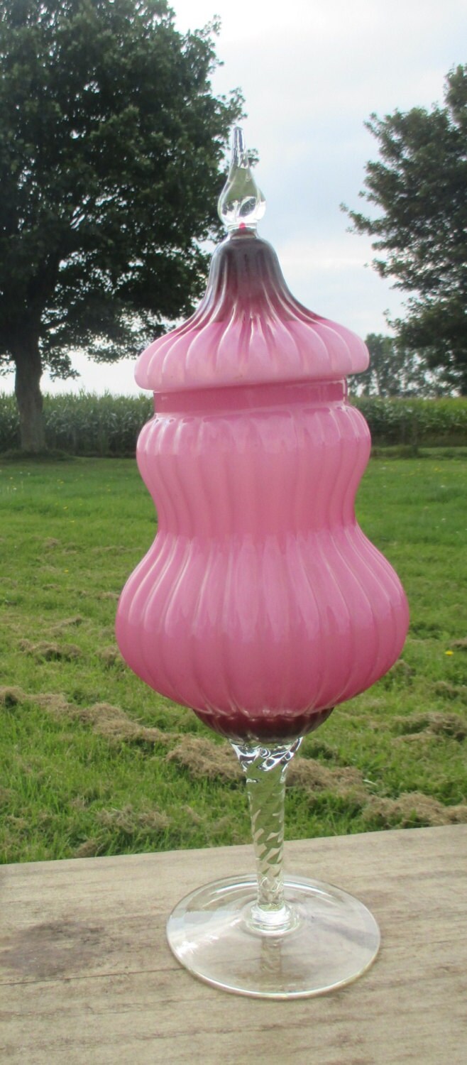 Pink Candy Jar, tall - La Petite Maison Antiques